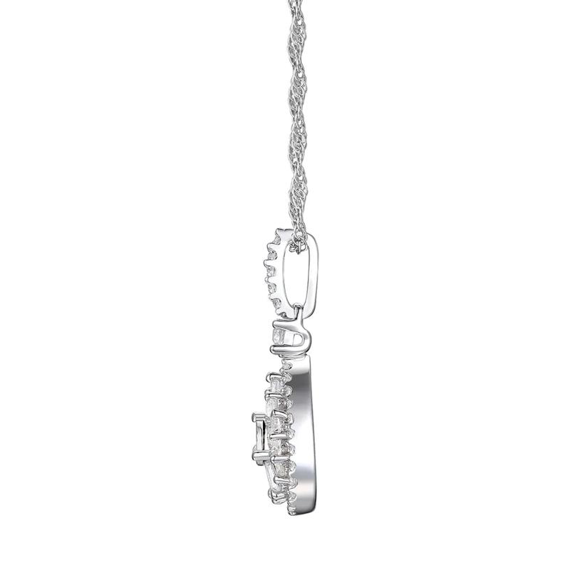 Pear-Shaped Diamond Cluster Pendant in 10K White Gold &#40;1/4 ct. tw.&#41; – Image 2 of 3