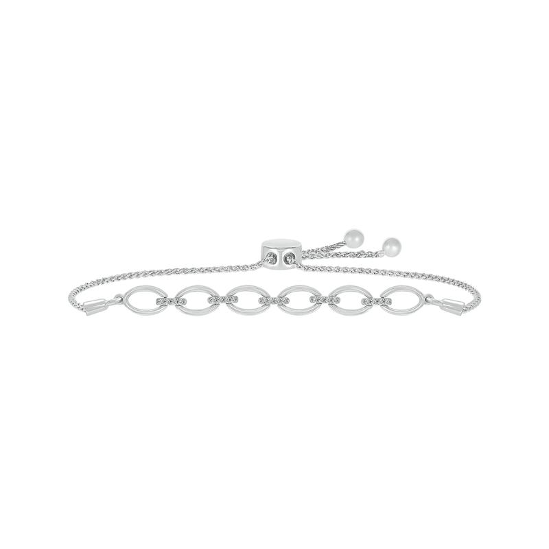 Diamond Bolo Bracelet in Sterling Silver &#40;1/10 ct. tw.&#41; – Image 1 of 1