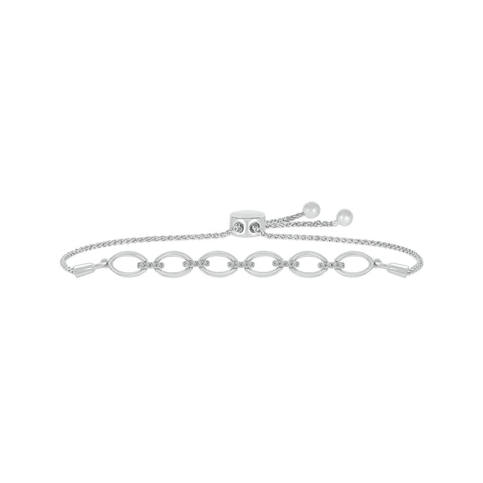 Diamond Bolo Bracelet in Sterling Silver (1/10 ct. tw.) – Image 1 of 1