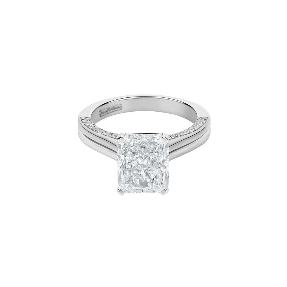 Rosamond Lab Grown Diamond Radiant Cut Ring in Platinum (3 1/3 ct. tw.) – Image 1 of 4