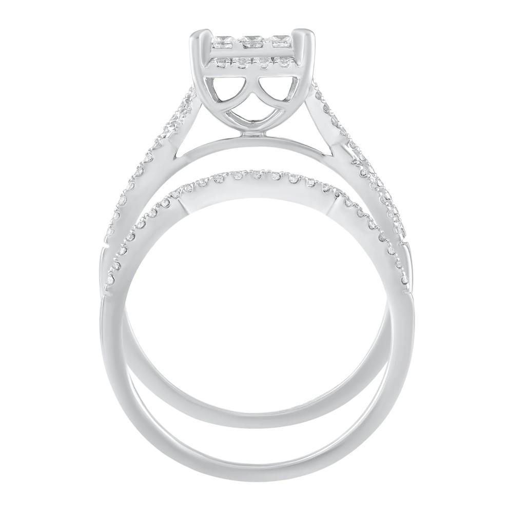 Diamond Halo Composite Engagement Set in 10K White Gold (5/8 ct. tw.) – Image 2 of 5
