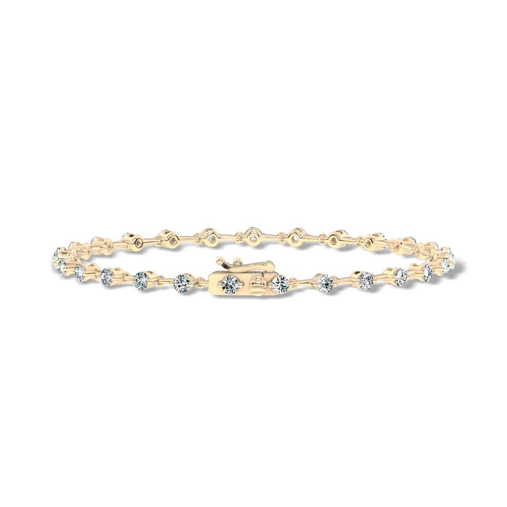 Lab Grown Diamond Sticks &amp; Stones Bracelet in 10K Yellow &amp; White Gold (1 1/4 ct. tw.) – Image 2 of 2