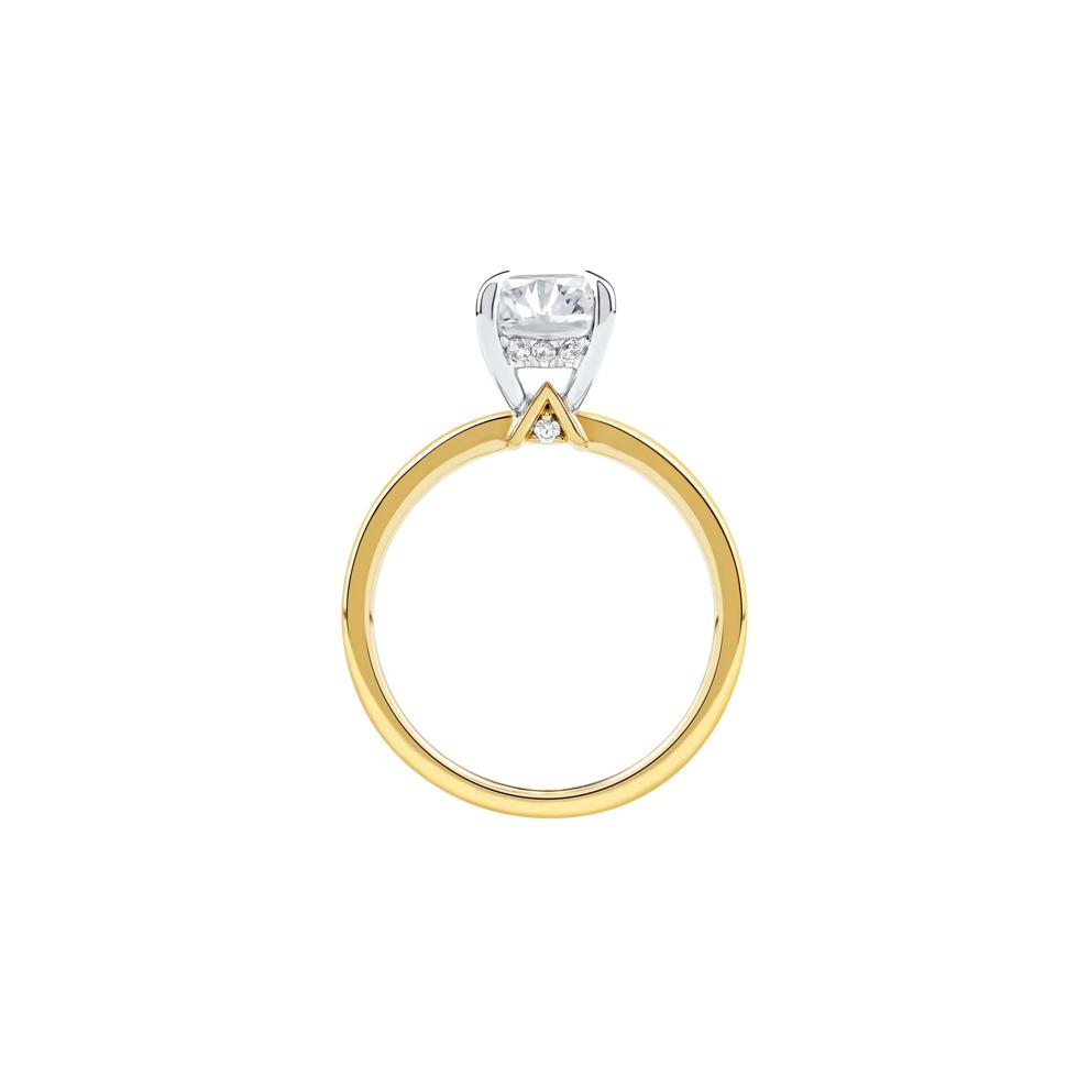 Sutton Lab Grown Diamond Elongated Cushion Engagement Ring in 14K Yellow Gold &amp; 14K White Gold (2 1/7 ct. tw.)  – Image 2 of 4