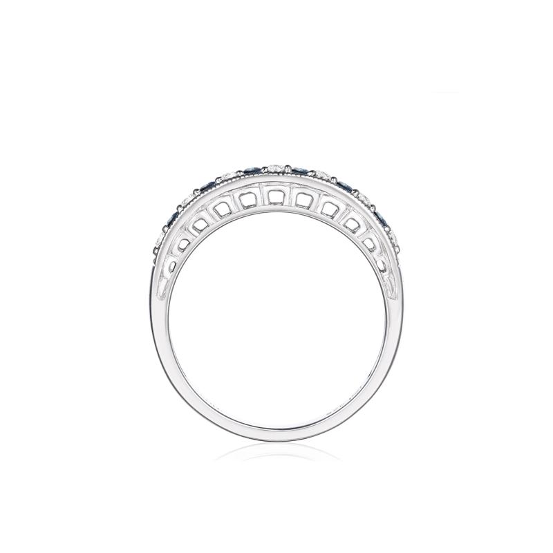 Lab-Created Alexandrite and White Sapphire Stacking Ring in Sterling Silver – Image 2 of 3