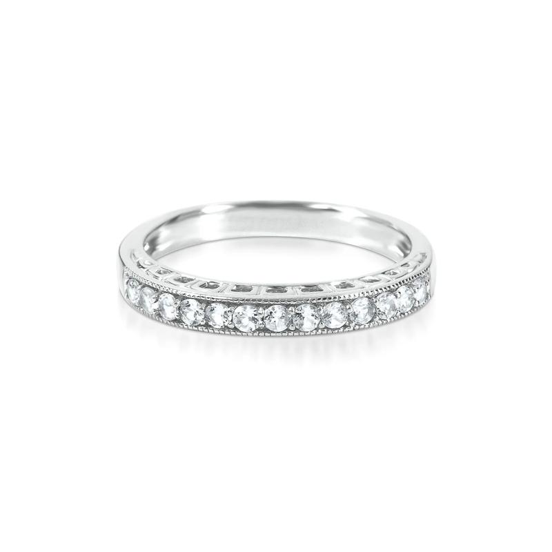Lab Created White Sapphire Stack Ring in Sterling Silver – Image 1 of 2