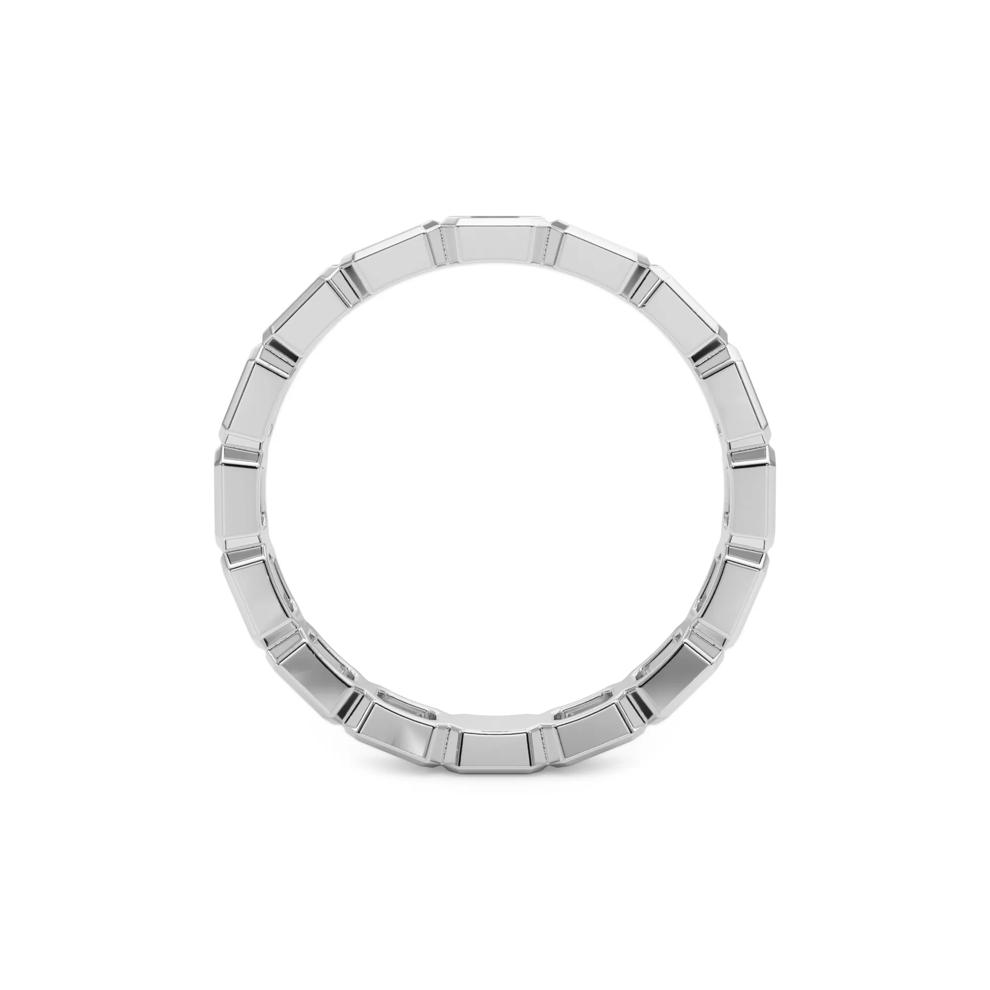 Diamond Emerald-Cut Bezel-Set True Eternity Band in 14K White Gold  – Image 2 of 5