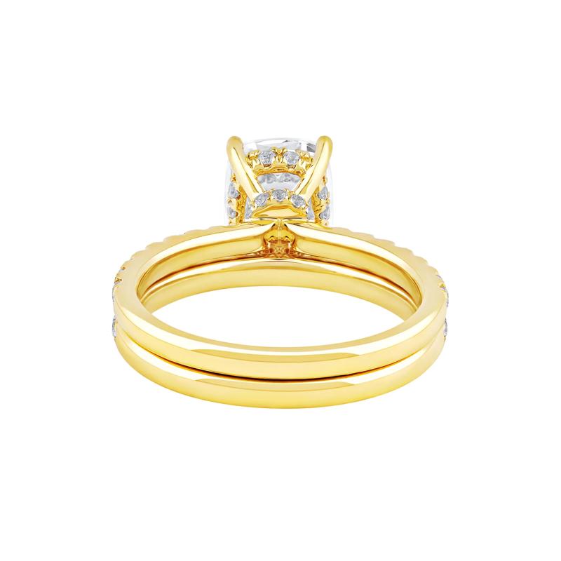 Charlotte Lab Grown Diamond Elongated Cushion-Cut Engagement Ring Set in 14K Yellow Gold &#40;2 3/4 ct. tw.&#41; – Image 4 of 4