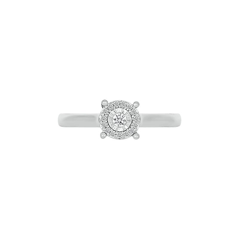 Diamond Halo Promise Ring in Sterling Silver &#40;1/4 ct. tw.&#41; – Image 5 of 5
