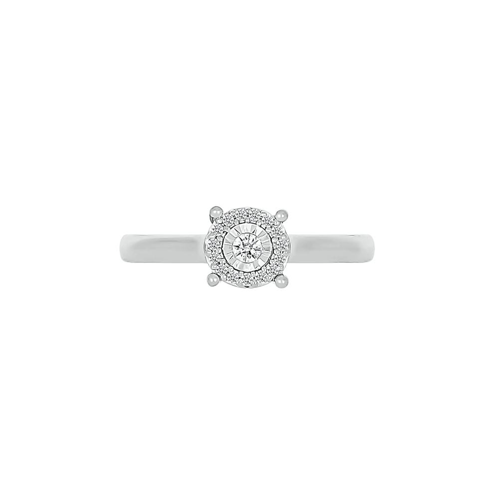 Diamond Halo Promise Ring in Sterling Silver (1/4 ct. tw.) – Image 5 of 5