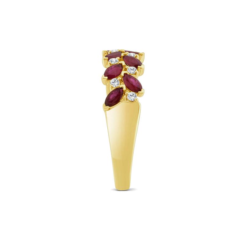 Ruby &amp; Diamond Band in 10K Yellow Gold &#40;1/8 ct. tw.&#41; – Image 3 of 3