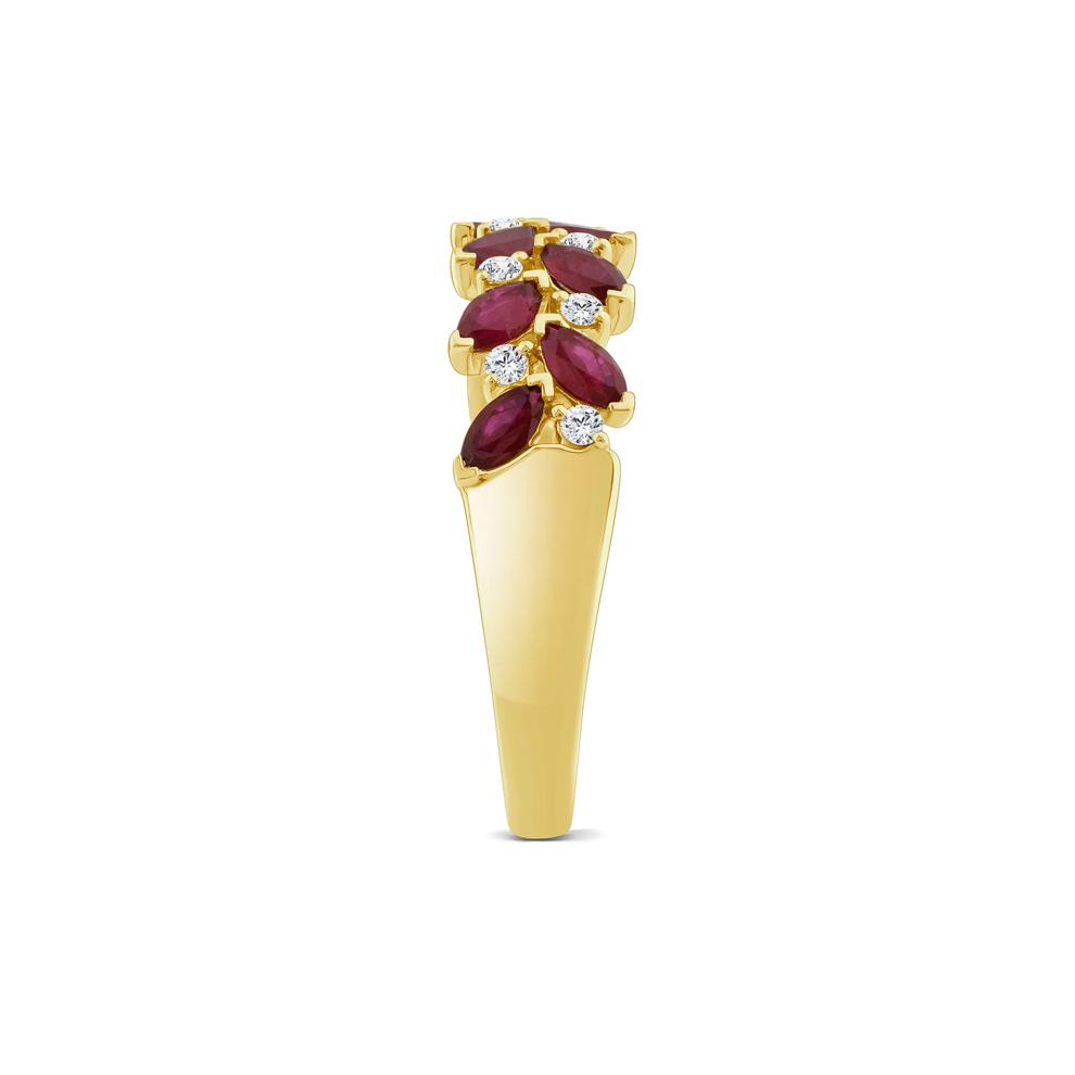 Ruby &amp; Diamond Band in 10K Yellow Gold (1/8 ct. tw.) – Image 3 of 3