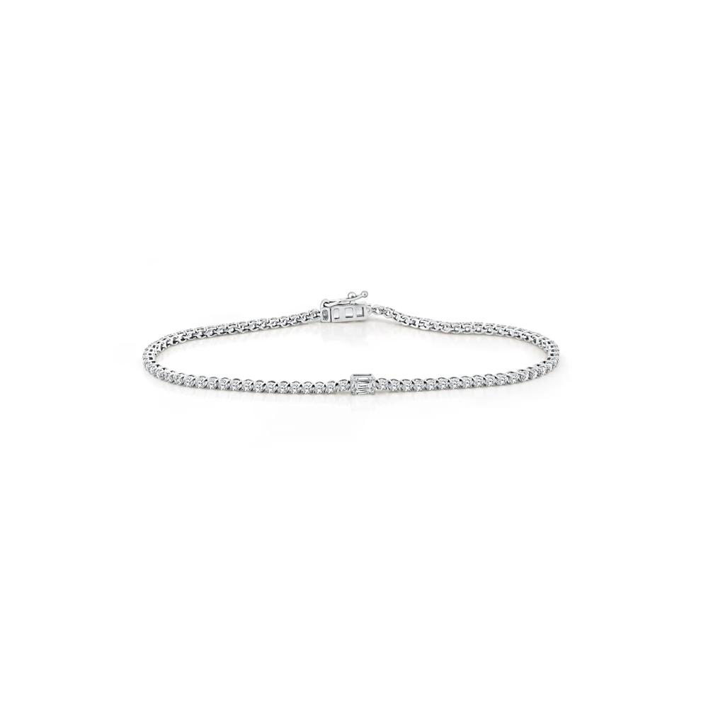 Lab Grown Diamond Line Bracelet in 10K White Gold (2 ct. tw.) – Image 1 of 2