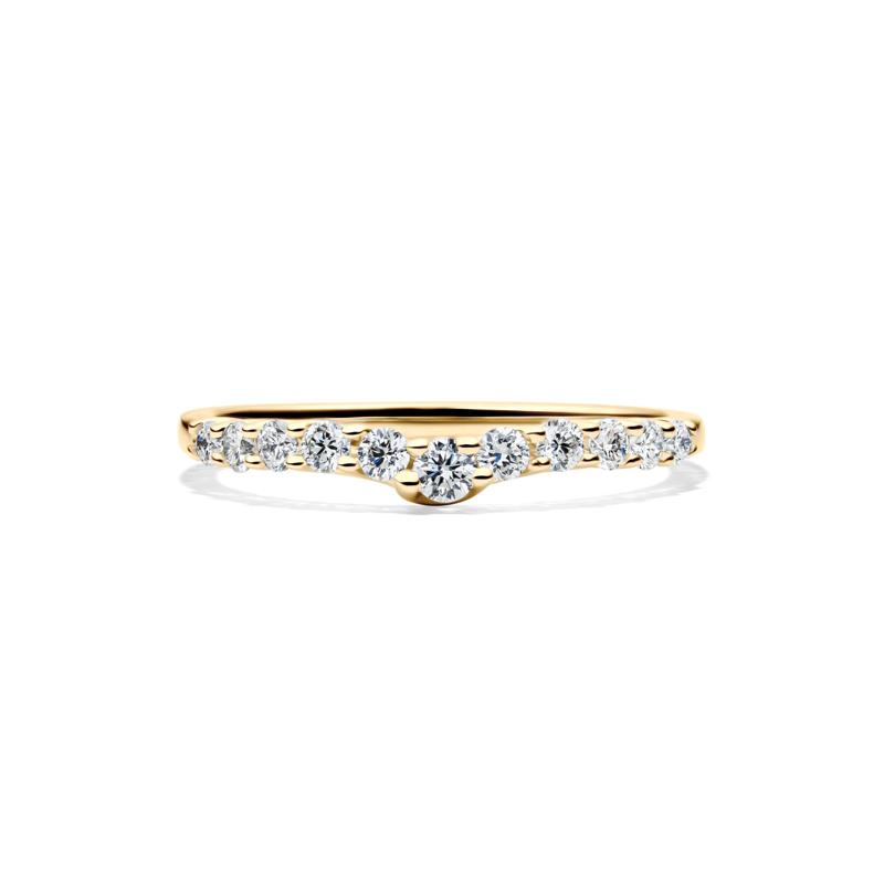 Lab Grown Diamond Chevron Band in 14K Yellow Gold (1/3 ct. tw.) – Image 1 of 4