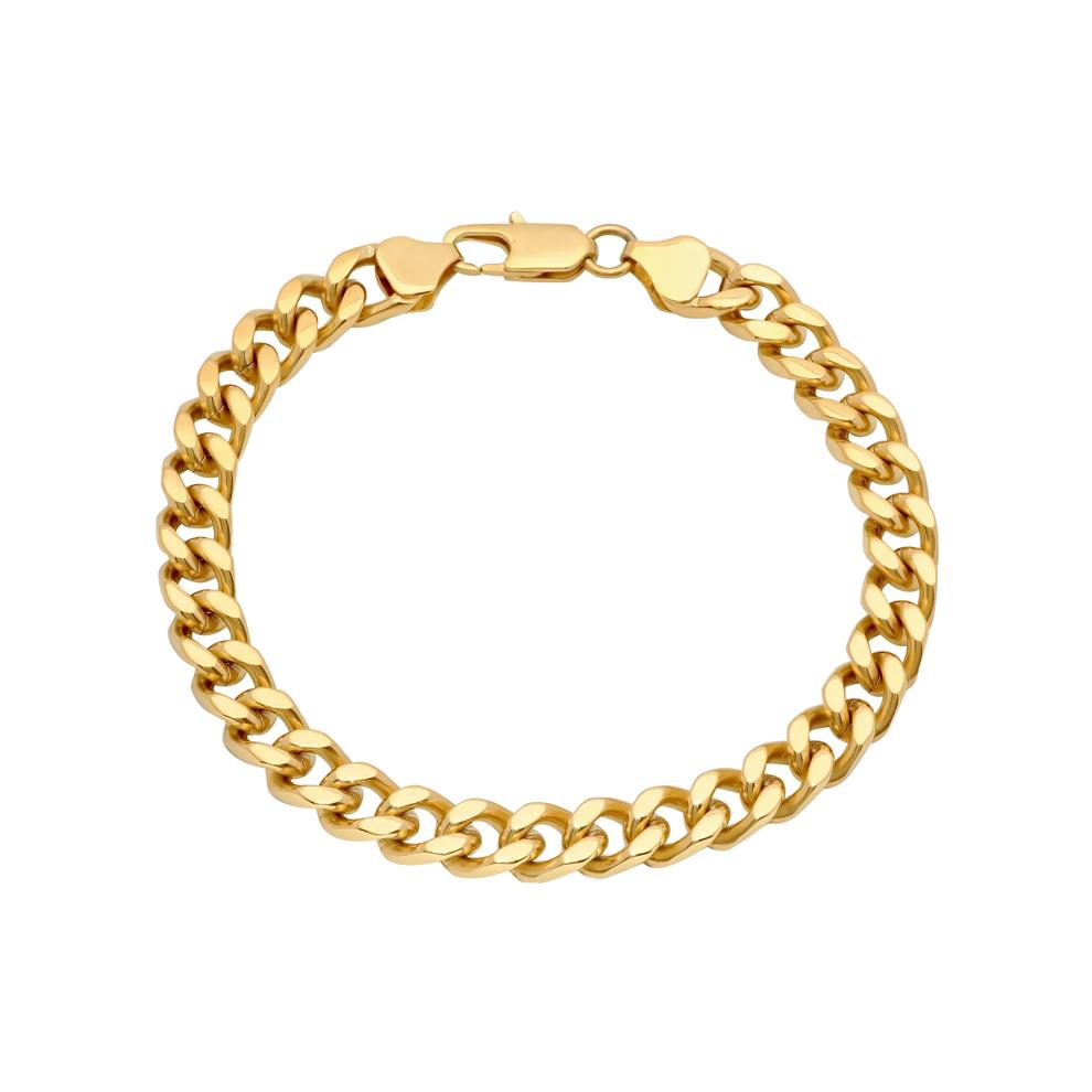 Curb Bracelet in Yellow Ion-Plated Stainless Steel, 7.5MM, 8" – Image 1 of 3