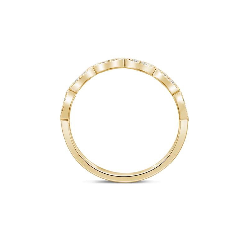 Milgrain Anniversary Band with Diamonds in 10K Yellow Gold (1/7 ct. tw.) – Image 2 of 3