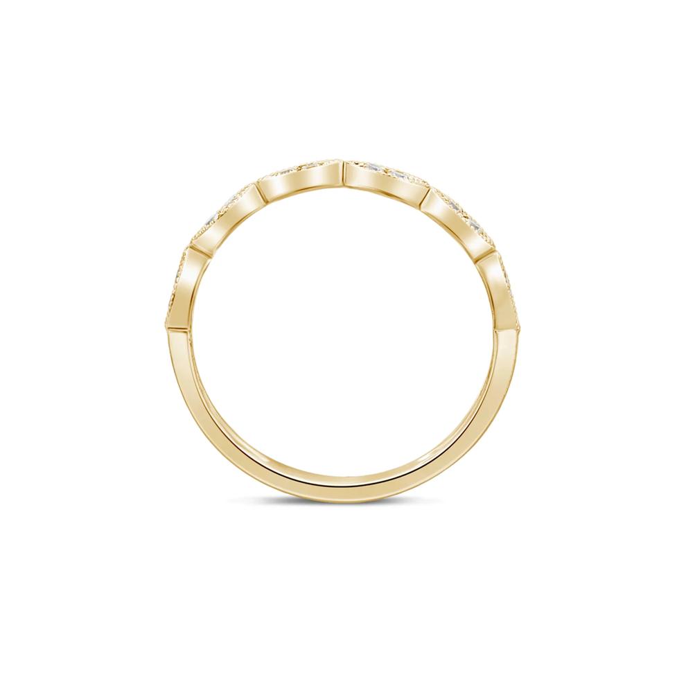 Milgrain Anniversary Band with Diamonds in 10K Yellow Gold (1/7 ct. tw.) – Image 2 of 3