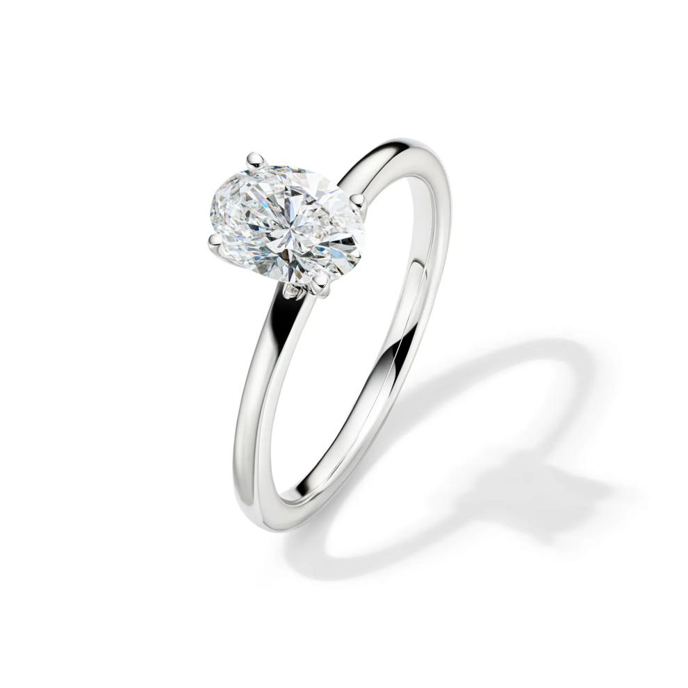 Lab Grown Diamond Solitaire Oval Engagement Ring in 14k White Gold (1 ct.) – Image 4 of 4