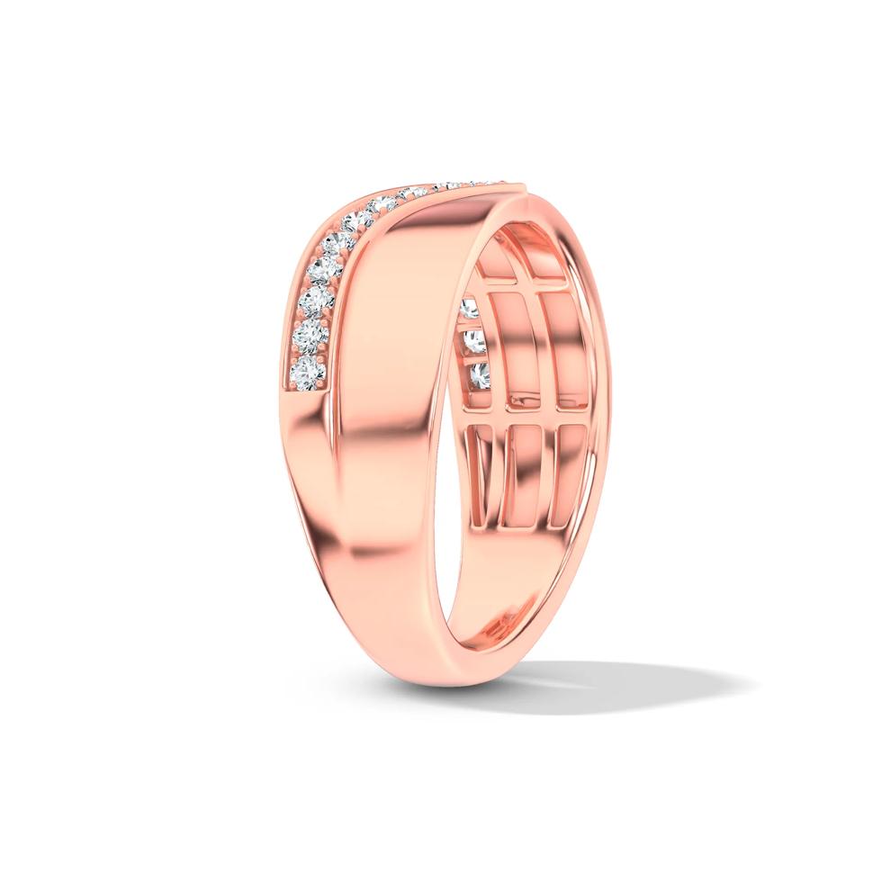 Lab Grown Diamond Wide Chevron Band in 10K Rose Gold (1/4 ct. tw.) – Image 3 of 4