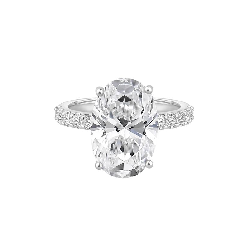 Lab Grown Diamond Oval Engagement Ring in 14K White Gold &#40;7 3/4 ct. tw.&#41; – Image 1 of 4