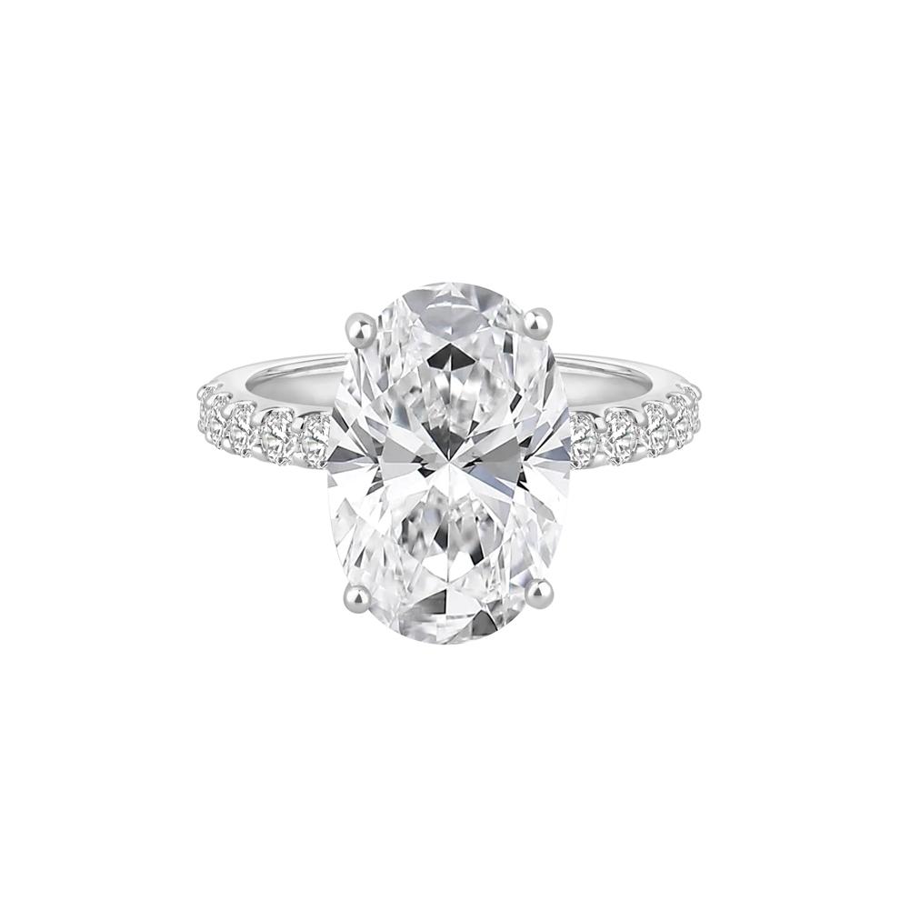 Lab Grown Diamond Oval Engagement Ring in 14K White Gold (7 3/4 ct. tw.) – Image 1 of 4