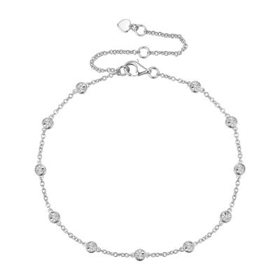 Diamond Bezel Bracelet in Sterling Silver (1/10 ct. tw.)