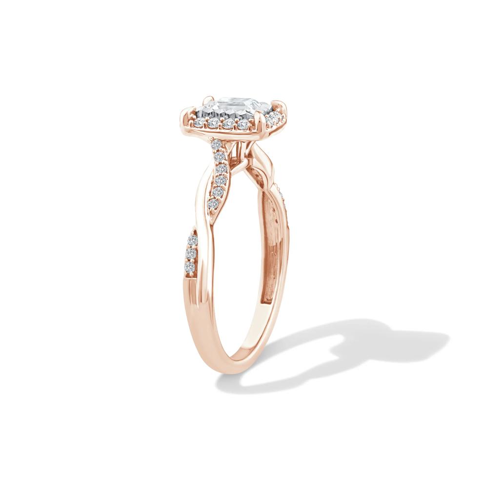 Lab Grown Diamond Emerald-Cut Twist Shank Promise Ring in 10K Rose Gold (1/2 ct. tw.) – Image 3 of 4