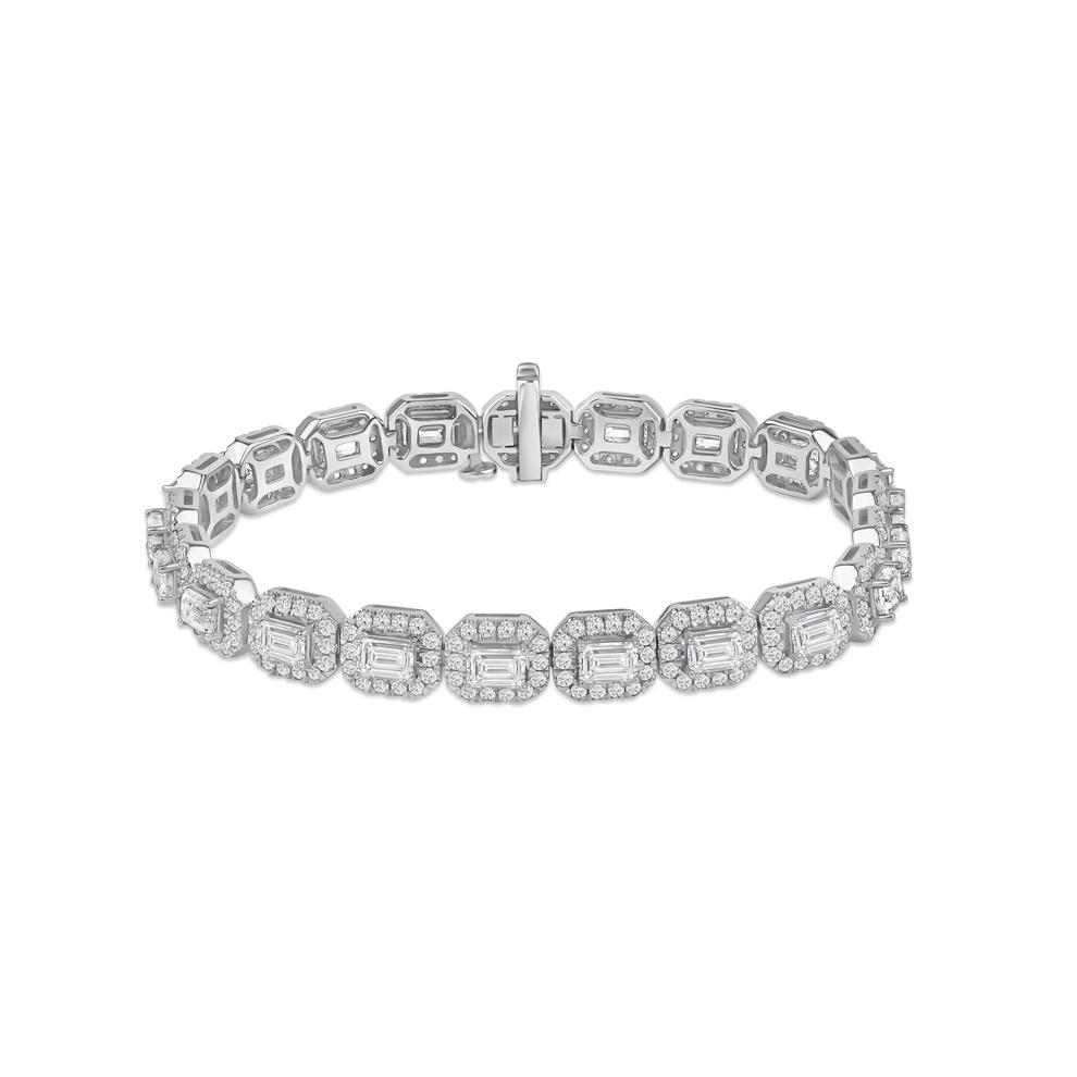 Lab Grown Diamond Halo Bracelet in 14K White Gold (10 ct. tw.) – Image 1 of 3