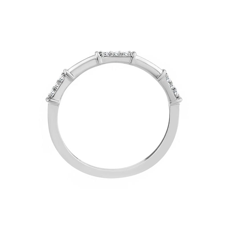 Diamond Bamboo Stack Ring in 10K White Gold &#40;1/10 ct. tw.&#41; – Image 2 of 3