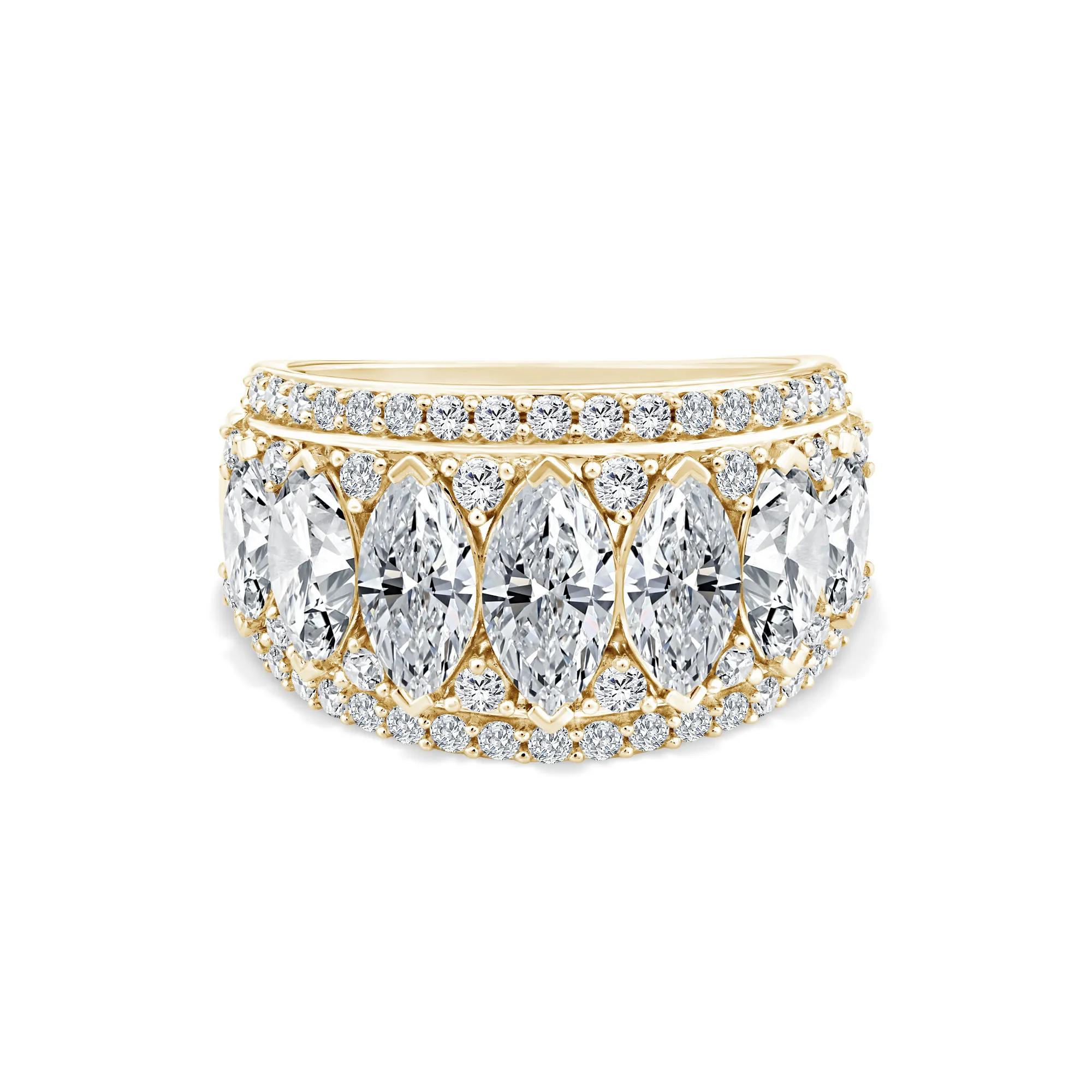 ビガロ、ゴールドバーグ Lab Grown Diamond Marquise Multi-Row Anniversary Band in 10K