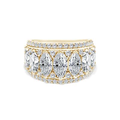 Lab Grown Diamond Marquise Multi-Row Anniversary Band in 10K Yellow Gold (3 1/2 ct. tw.)