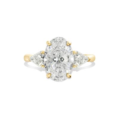 Neve Lab Grown Diamond Oval Engagement Ring in 14K Yellow Gold (3 3/4 ct. tw.)