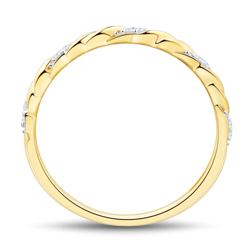 Diamond Accent Twist Band in 10K Yellow Gold – Image 3 of 3