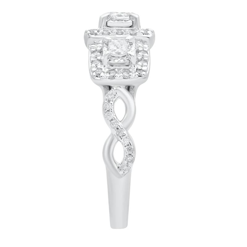 Princess-Cut Diamond Three-Stone Ring in 10K White Gold &#40;1/2 ct. tw.&#41; – Image 3 of 3