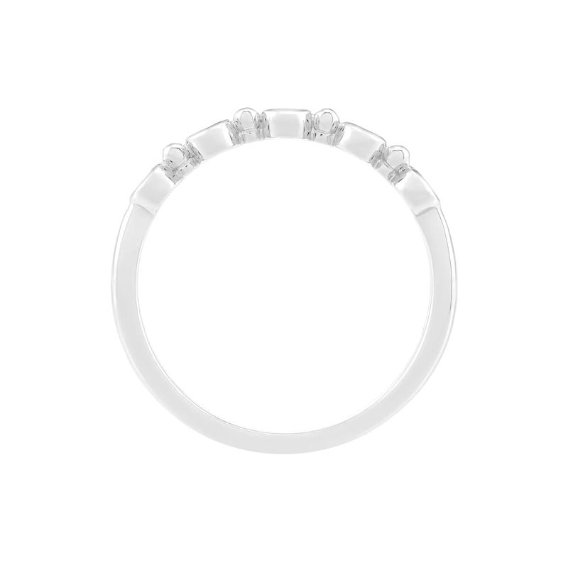 Lab-Created Blue Sapphire Bezel Stack Ring in Sterling Silver – Image 2 of 3