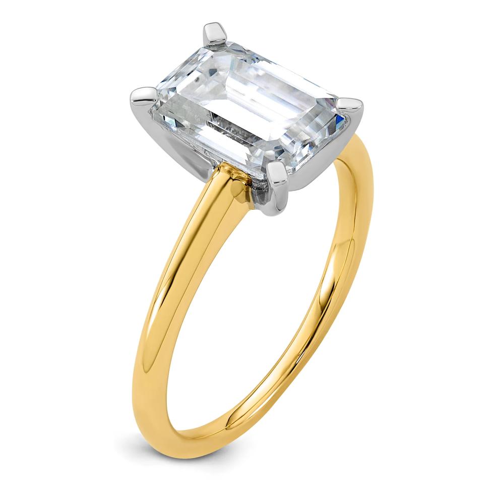 Lab-Created Moissanite Emerald-Cut Solitaire Engagement Ring in 10K Yellow Gold (2 1/2 ct. dew) – Image 3 of 3