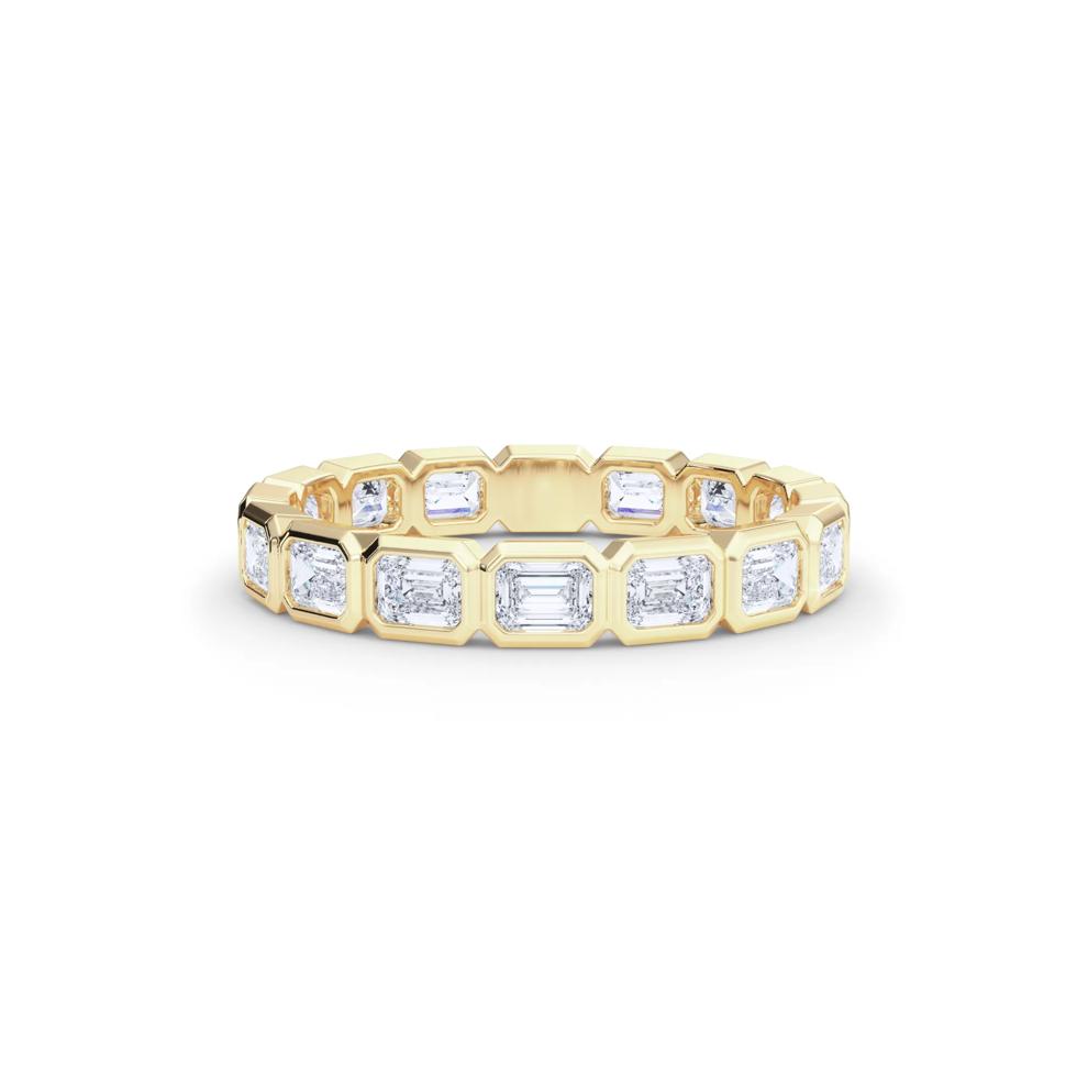 Diamond Emerald-Cut Bezel-Set True Eternity Band in 14K Yellow Gold  – Image 1 of 5