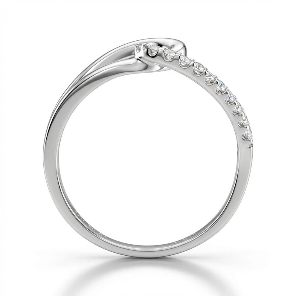 Diamond Interlocking Ring in Sterling Silver (1/4 ct. tw.) – Image 2 of 4
