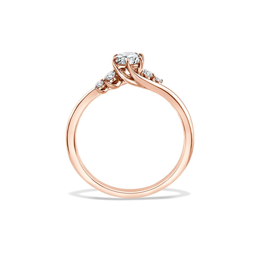 Lab Grown Diamond Round Center Promise Ring in 10K Rose Gold (1/2 ct. tw.) – Image 2 of 4