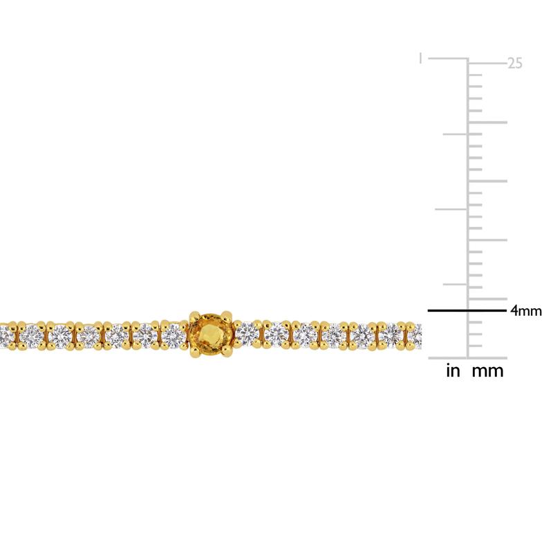 Yellow Sapphire &amp; Diamond Tennis Bracelet in 14K Yellow Gold &#40;2 1/4 ct. tw.&#41; – Image 5 of 5