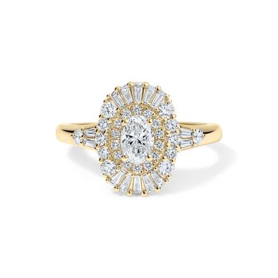 Diamond Oval Halo Engagement Ring in 14K Yellow Gold (1 ct. tw.)