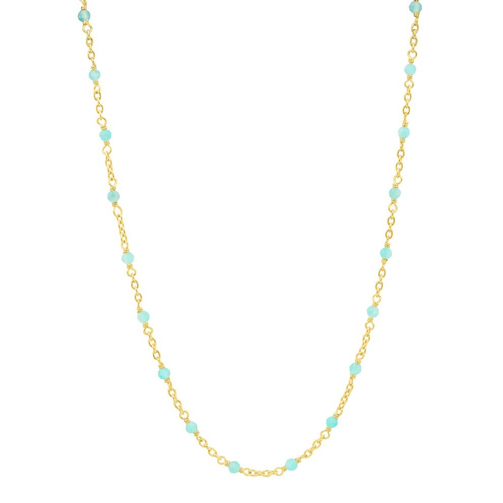 Blue Amazonite Bead Necklace in Vermeil – Image 1 of 2