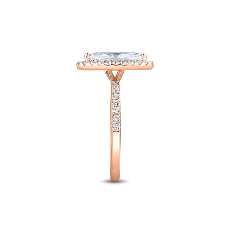 Lab Grown Diamond Marquise-Cut Halo Engagement Ring in 14K Rose Gold &#40;2 ct. tw.&#41; – Image 3 of 3