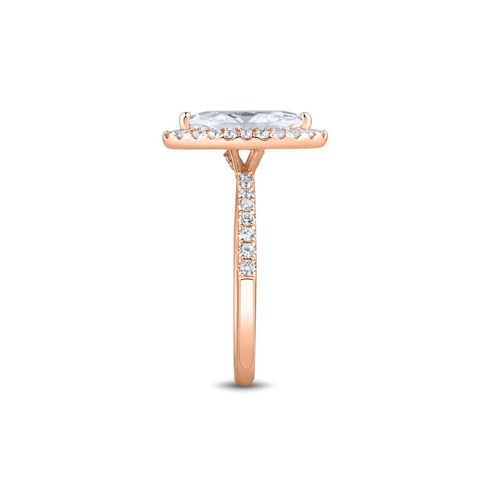 Lab Grown Diamond Marquise-Cut Halo Engagement Ring in 14K Rose Gold (2 ct. tw.) – Image 3 of 3