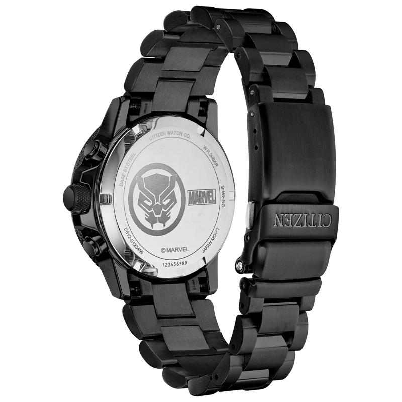 Men&#39;s Marvel Black Panther Watch in Black Ion-Plated Stainless Steel, 42MM – Image 3 of 3