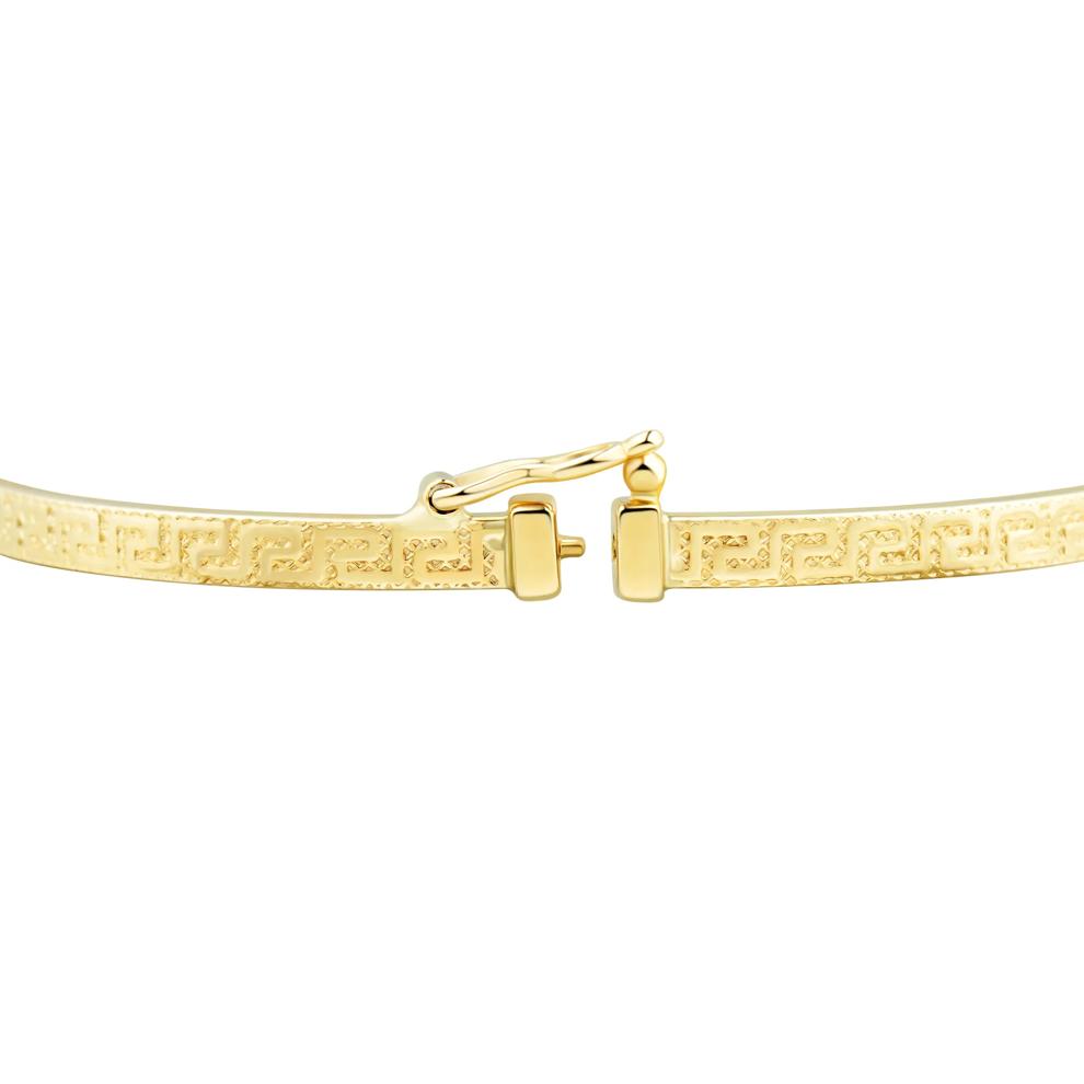Greek Key Bangle Bracelet in 14K Yellow Gold – Image 3 of 3