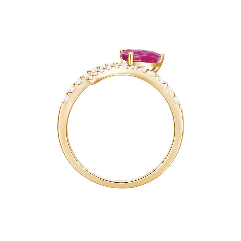 Ruby and Diamond Bypass Ring in 10K White Gold (1/3 ct. tw.) – Image 2 of 3