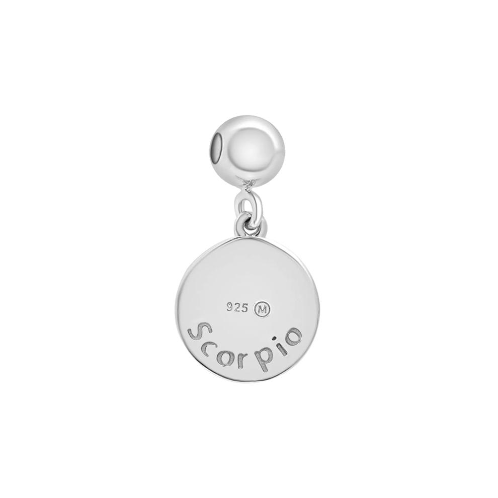 Scorpio Zodiac Disc Bead Charm in Sterling Silver – Image 3 of 3