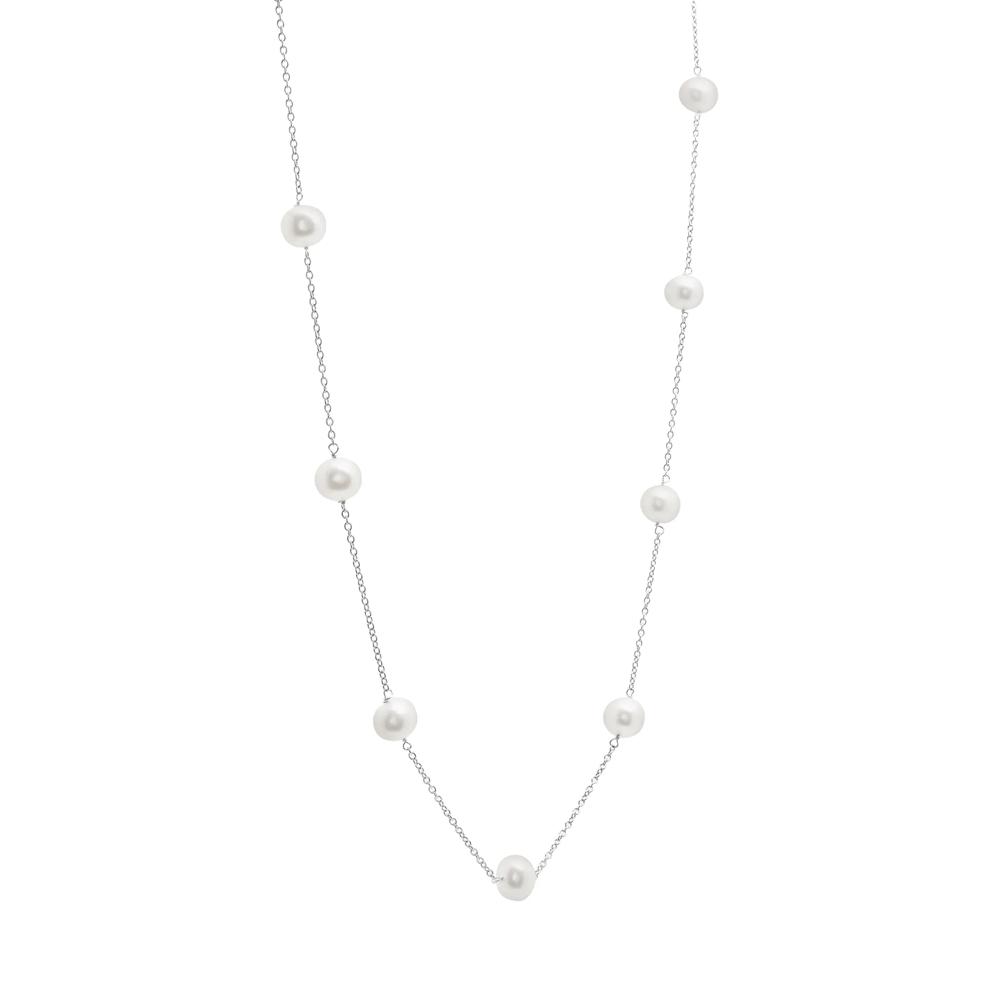 Freshwater Cultured Pearl Earring, Bracelet and Necklace Box Set in Sterling Silver – Image 3 of 7