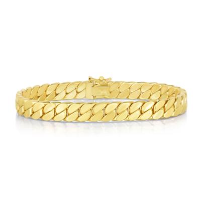 Polished Miami Cuban Bracelet in 14K Yellow Gold, 8MM, 8” 
