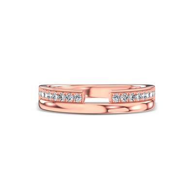 Lab Grown Diamond Bold Stacked Open Band in 10K Rose Gold (1/5 ct. tw.)